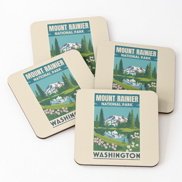 Item preview, A Vintage Travel Art of the Mount Rainier National Park - Washington - US  designed and sold by GoodOldVintage.