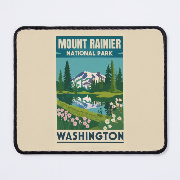 Item preview, A Vintage Travel Art of the Mount Rainier National Park - Washington - US  designed and sold by GoodOldVintage.