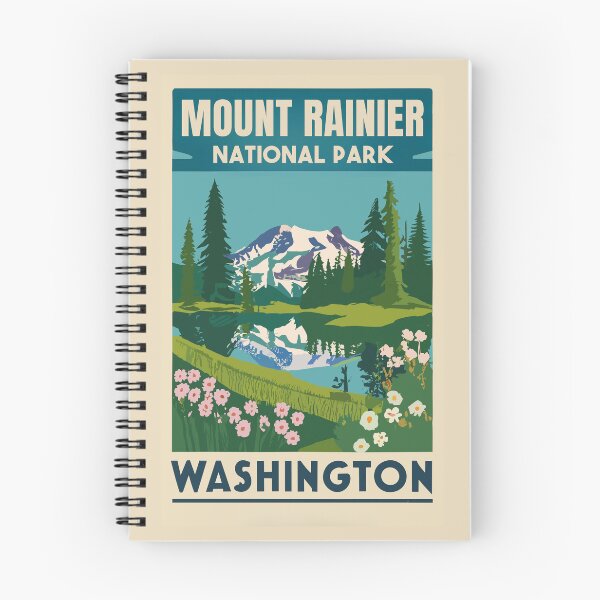Artikelvorschau, Eine Vintage Reisekunst des Mount Rainier Nationalpark - Washington - USA entworfen und verkauft von GoodOldVintage.