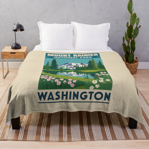 Item preview, A Vintage Travel Art of the Mount Rainier National Park - Washington - US  designed and sold by GoodOldVintage.