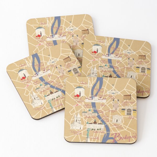 Item preview, Illustrated Map of Budapest, Hungary designed and sold by laurartpourlart.