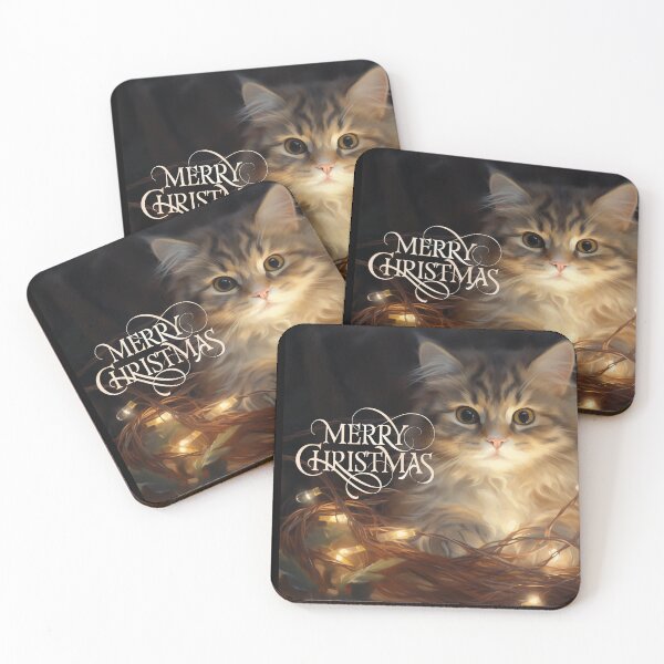 Item preview, Cute cat Merry Christmas  designed and sold by FatBirdie.