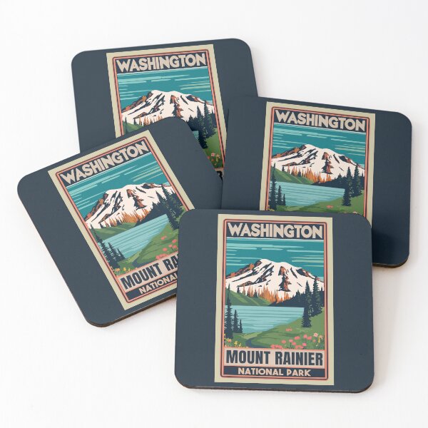Item preview, A Vintage Travel Art of the Mount Rainier National Park - Washington - US  designed and sold by GoodOldVintage.