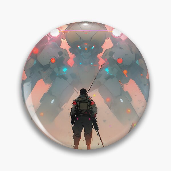 Item preview, Mech vs soldier in a city art designed and sold by TheArtistOf2022.