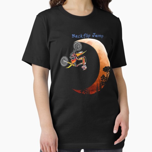 Item preview, Backfilp jump, Crazy bike stunt, Motocross Stunt Rider T-shirt designed and sold by Shlomo Cohen.