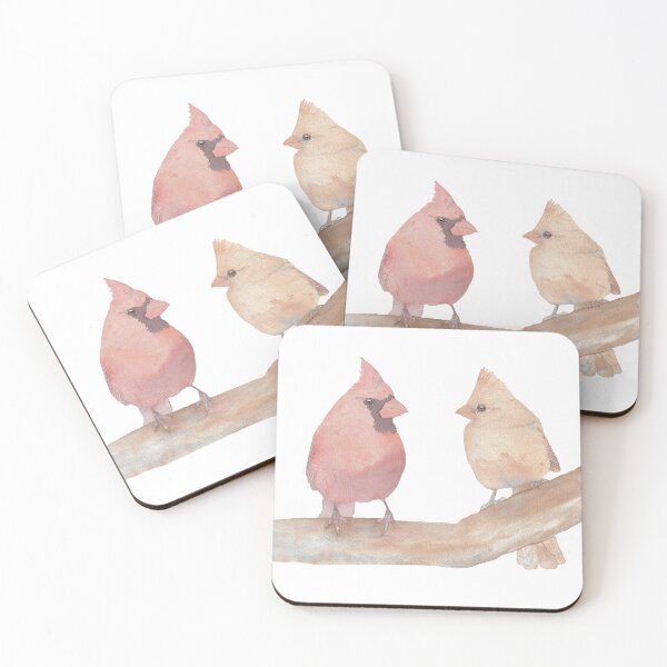 Item preview, Northern cardinal bird red portrait watercolor designed and sold by L'Atelier Oranjade.