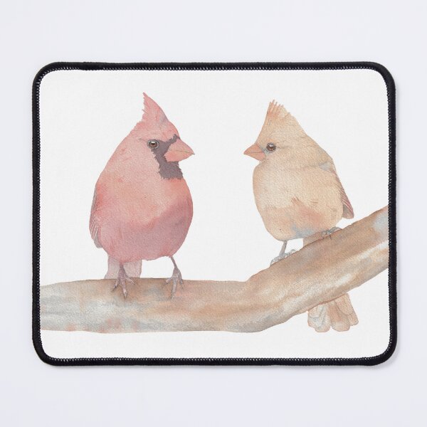 Item preview, Northern cardinal bird red portrait watercolor designed and sold by L'Atelier Oranjade.