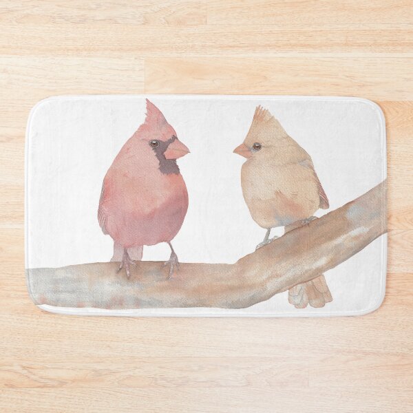 Item preview, Northern cardinal bird red portrait watercolor designed and sold by L'Atelier Oranjade.