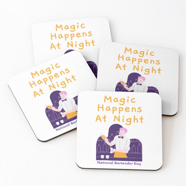 Item preview, Magic Happens At Night, National Bartender Day Gift designed and sold by Annek5880.