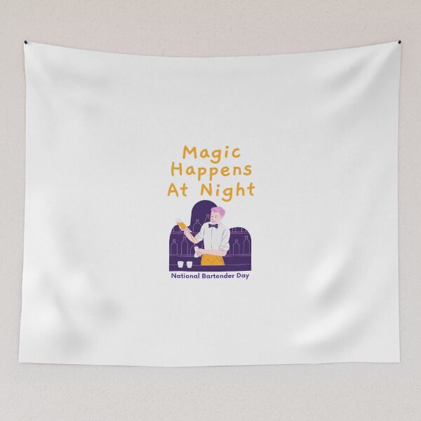 Item preview, Magic Happens At Night, National Bartender Day Gift designed and sold by Annek5880.