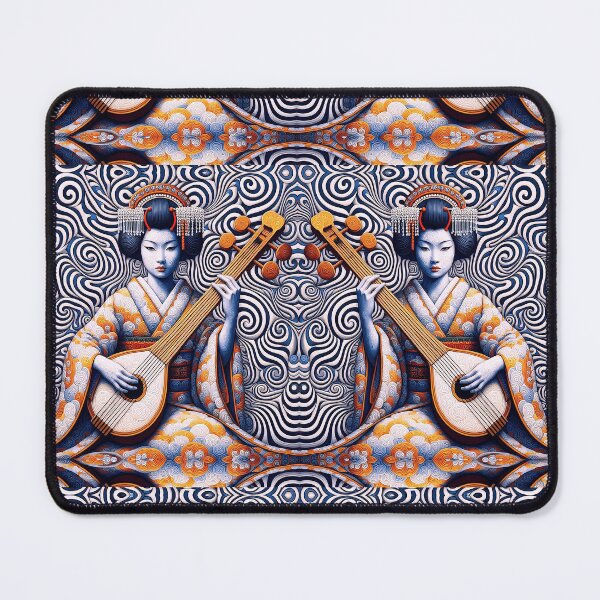 Item preview, Abstract Geisha Playing Biwa designed and sold by Witsprings.