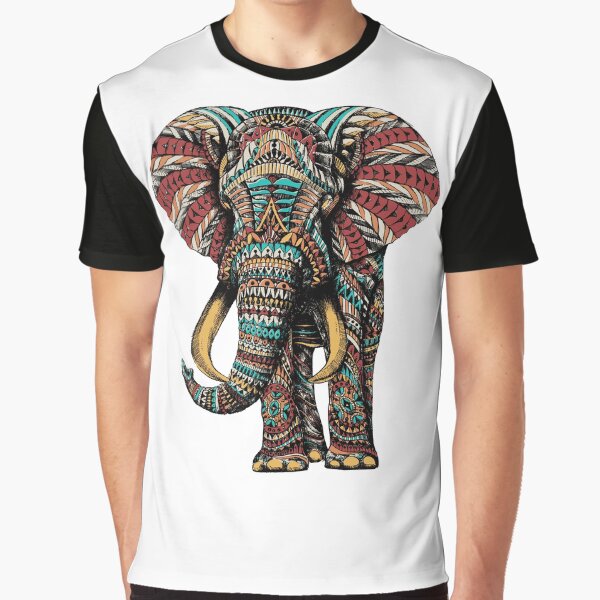 Ornate Elephant (Color Version) Graphic T-Shirt