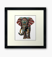 Ornate Elephant (Color Version) Framed Print