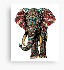 Ornate Elephant (Color Version) Canvas Print