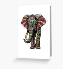 Ornate Elephant (Color Version) Greeting Card