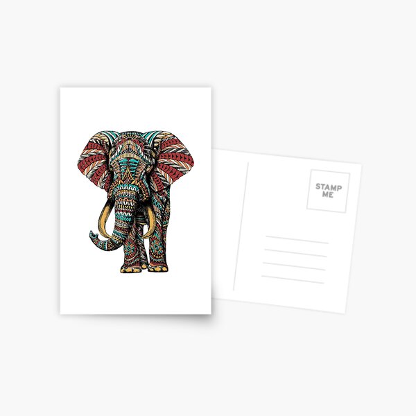 Ornate Elephant (Color Version) Postcard