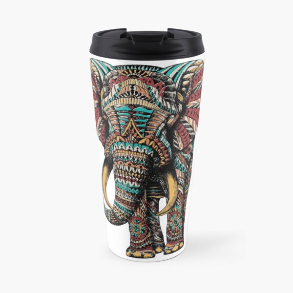 Ornate Elephant (Color Version) Travel Mug
