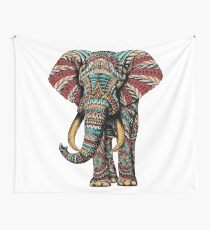 Verzierter Elefant (Farbversion) Wandbehang