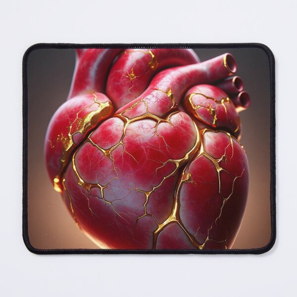Item preview, The Kintsugi realistic red Crimson heart designed and sold by Obibobishop.