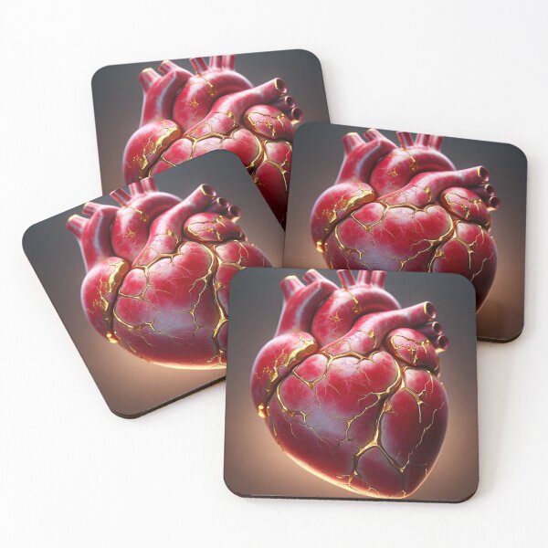 Item preview, The Kintsugi realistic red Crimson heart designed and sold by Obibobishop.