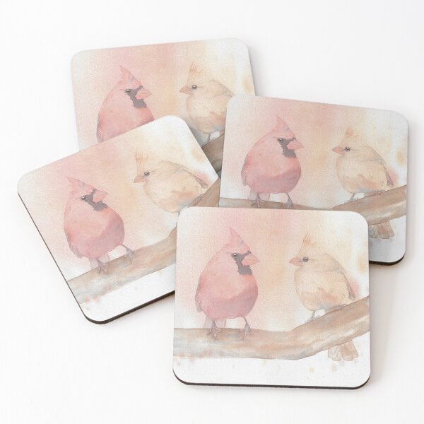 Item preview, Northern cardinal bird red portrait watercolor v2 designed and sold by L'Atelier Oranjade.