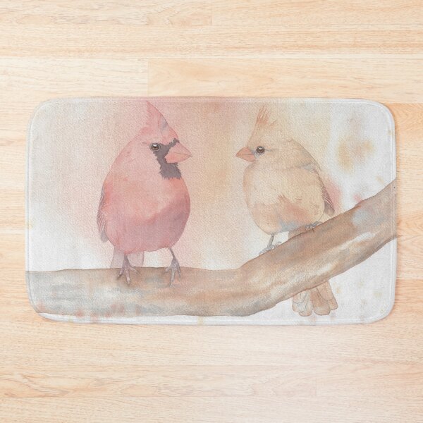 Item preview, Northern cardinal bird red portrait watercolor v2 designed and sold by L'Atelier Oranjade.