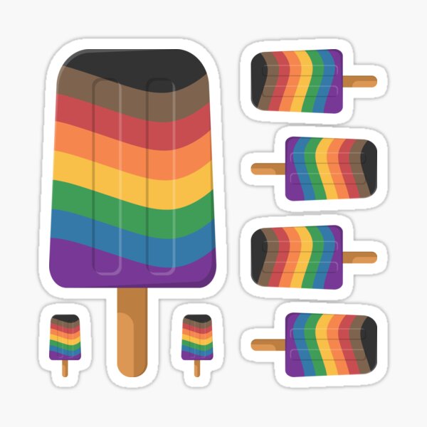 Cute Inclusive Rainbow Ice Pops Sticker