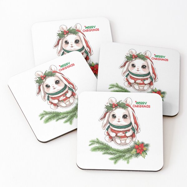 Item preview, Baby bunny rabbit Merry Christmas designed and sold by StudioARTHUR.