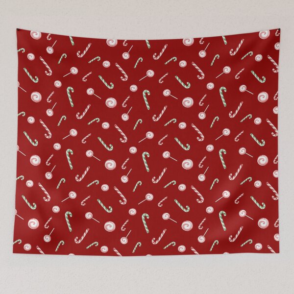 Item preview, Candy Canes and Bon Bons on Red Pattern designed and sold by Pixels2Patterns.