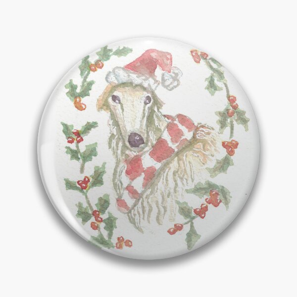 Item preview, Holiday borzoi dog Christmas painting designed and sold by CrittersByLola.