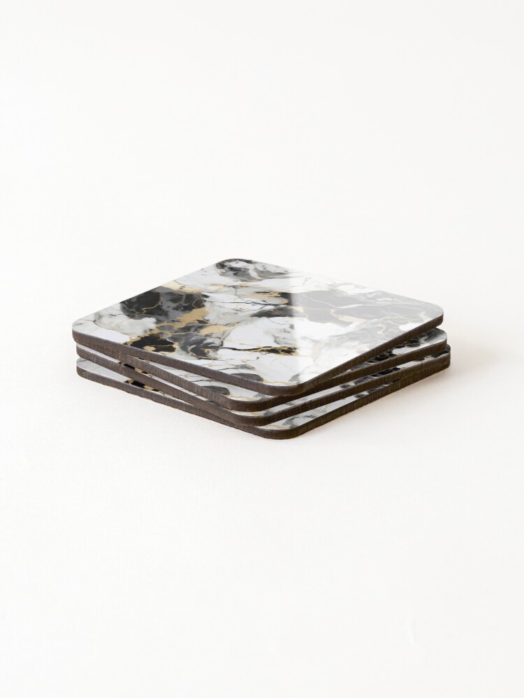 Thumbnail 4 of 5, Coasters (Set of 4), Marble Pattern designed and sold by SideSignal.