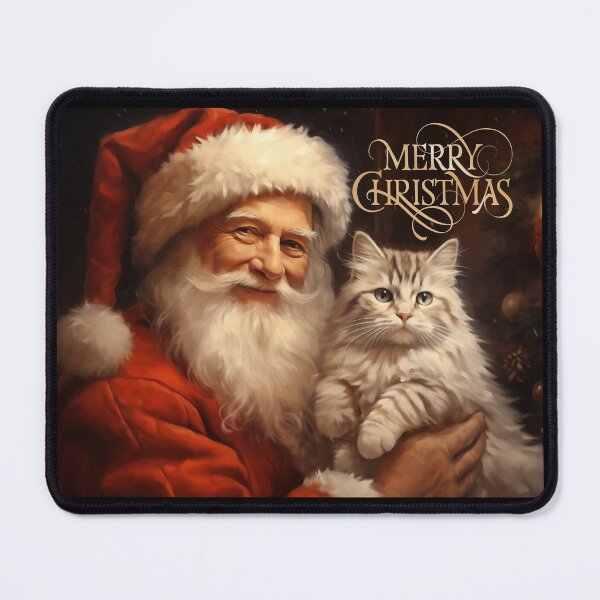 Item preview, Santa with cute cat Merry Christmas  designed and sold by FatBirdie.