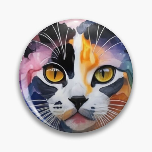 Item preview, Splash painted calico tortoiseshell cat designed and sold by VoodoovilleArt.