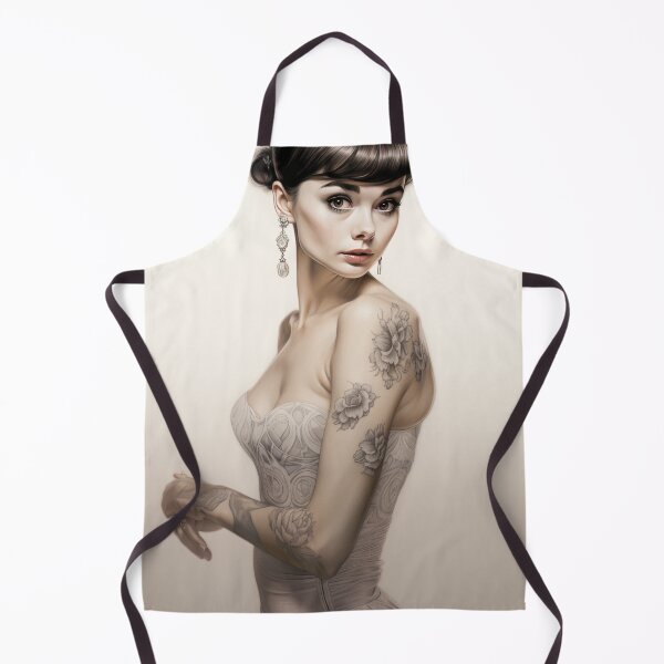 Item preview, Vintage Glamour Audrey Hepburn Inspired Floral Tattoo Art Nouveau Print designed and sold by ThatsTheStyle.