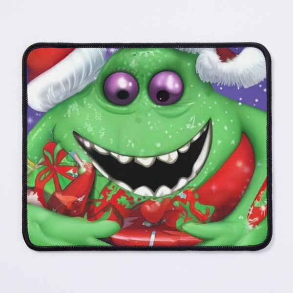 Item preview, Christmas: Green Purple Eyed Monster Celebrating Christmas designed and sold by TaraTs.