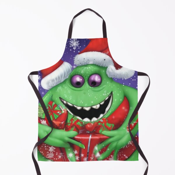 Item preview, Christmas: Green Purple Eyed Monster Celebrating Christmas designed and sold by TaraTs.