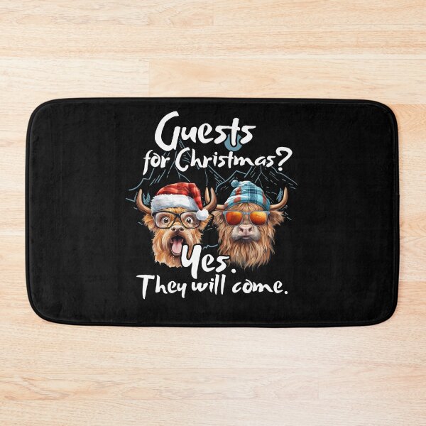 Item preview, Guests for Christmas? They will come. Highland cow White designed and sold by youraircraftart.
