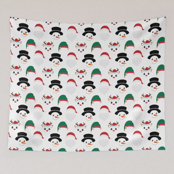 Item preview, Christmas Characters on White Pattern designed and sold by Pixels2Patterns.