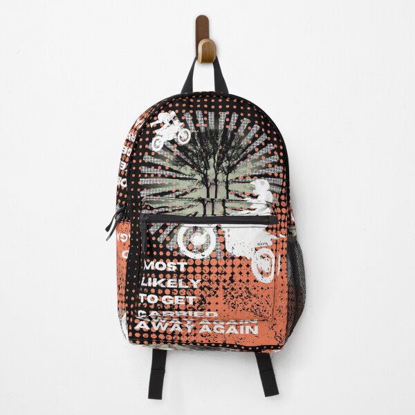 Item preview, Most Likely to Get Carried Away Again (orange background) Motocross Lover designed and sold by bekksa.