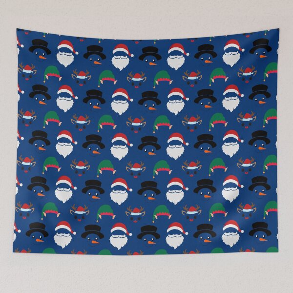 Item preview, Christmas Characters on Blue Pattern designed and sold by Pixels2Patterns.