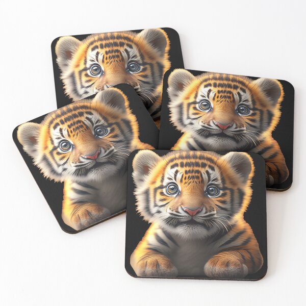 Item preview, Adorable Tiger Cub Delight: Small, Cute, Big Bright Eyes, Playful designed and sold by GranitTR.