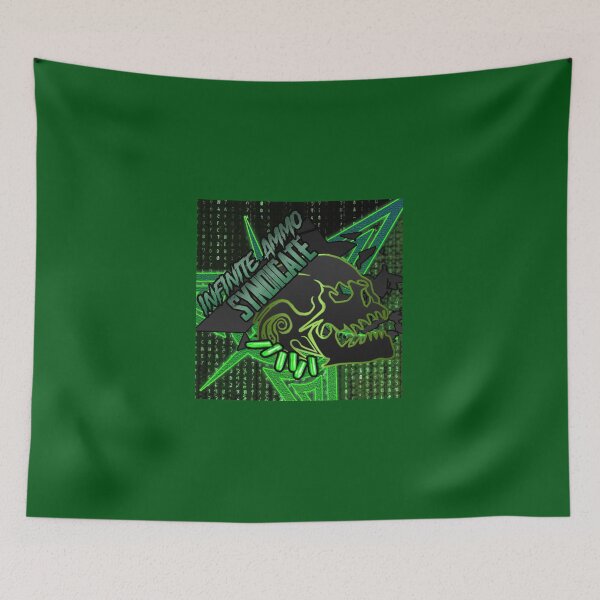 Item preview, The Infinite Ammo Syndicate - Living Skull Logo (The Matrix Green Tribute) designed and sold by InfiniteAmmoNA.