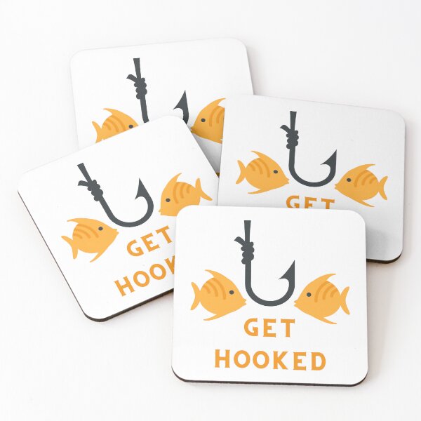 Item preview, Get hooked, fish, fishing designed and sold by InkGlow.