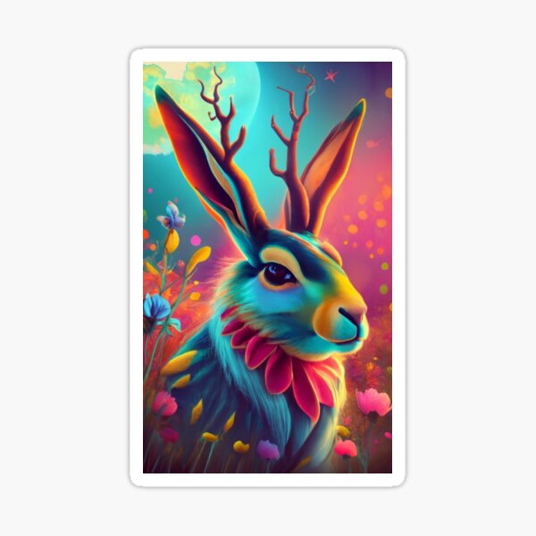Item preview, Eric the suave jackalope by the light of the moon designed and sold by VoodoovilleArt.