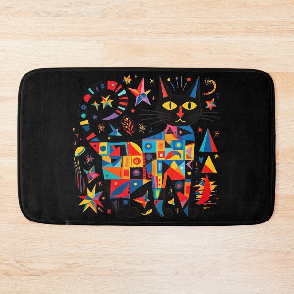 Item preview, Abstract Whimsy Cat Tee: Eclectic Art Fusion designed and sold by Moisky Patterns.