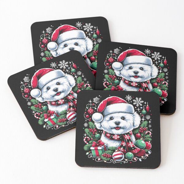 Aperçu de l'œuvre Joyeux Noël Bichon ! créée et vendue par VoyteksDesigns.