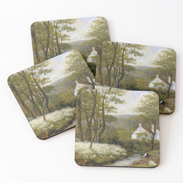 Item preview, English Country Cottage in Springtime Oil Painting Victorian England designed and sold by MeadowFarmPrint.