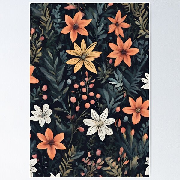 Item preview, Flower Plant Aesthetic Garden Pattern designed and sold by N0VEEN.