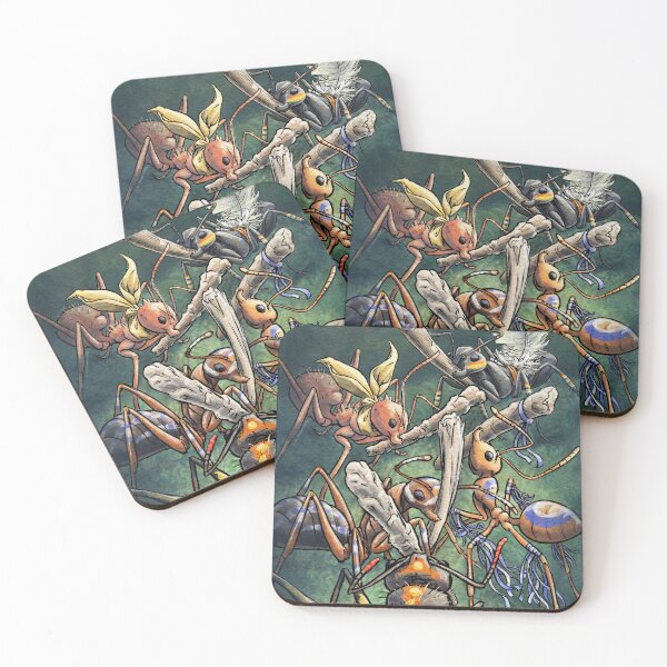 Item preview, The Five of Wands: Ants Tarot illustration by Stephanie Smith designed and sold by stephsmith.