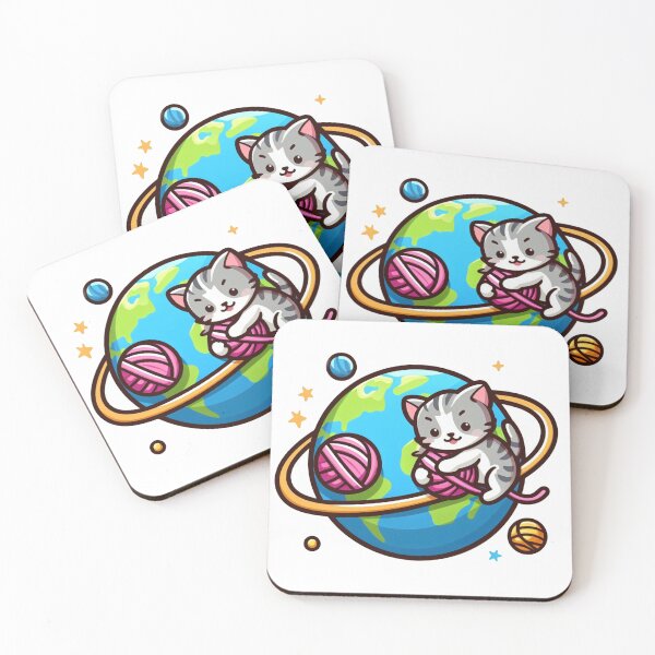 Item preview, Small cat with planet  designed and sold by MiroArtAbstra.